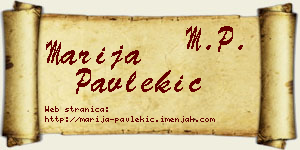 Marija Pavlekić vizit kartica